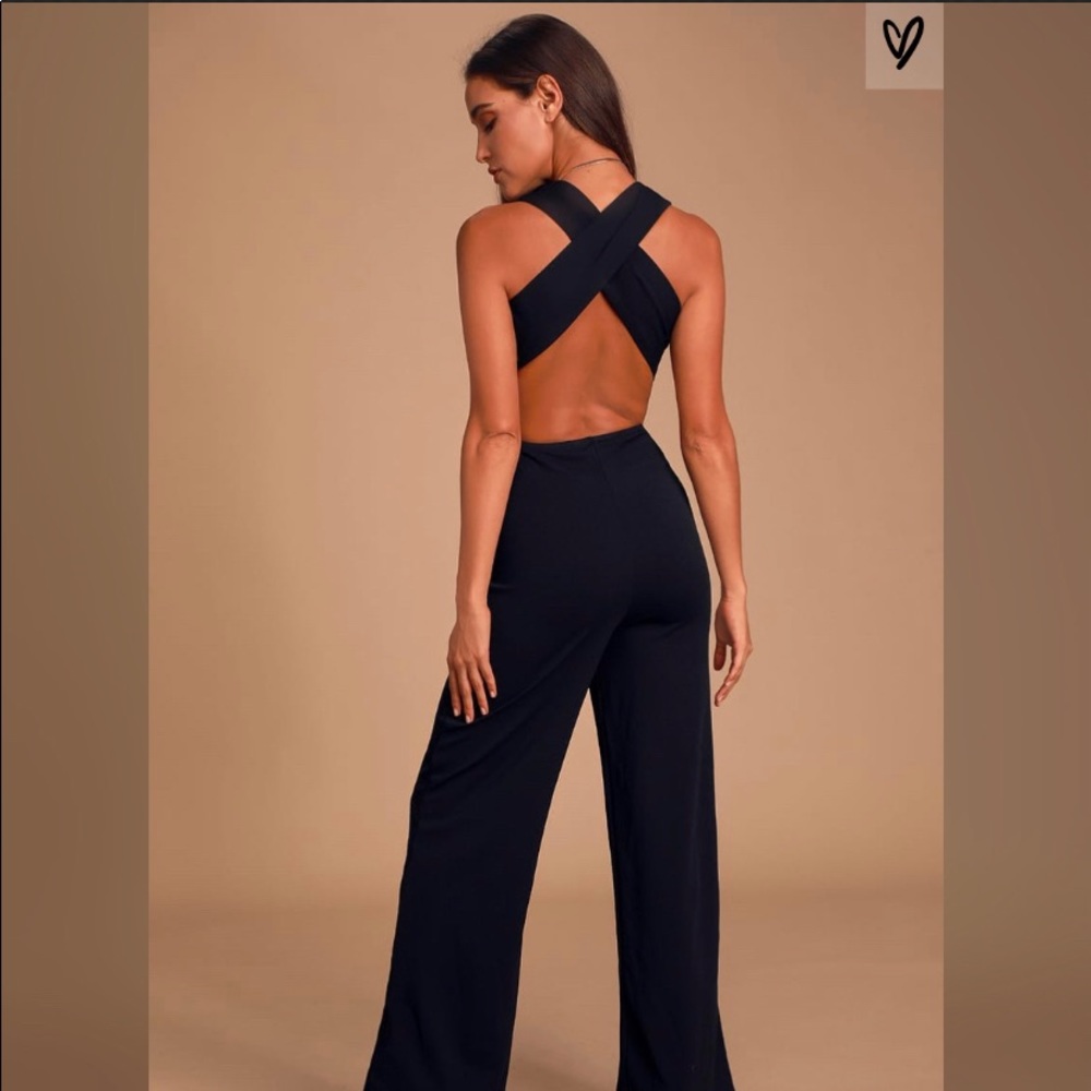 Women’s Thinking Out Loud Black Backless Jumpsuit